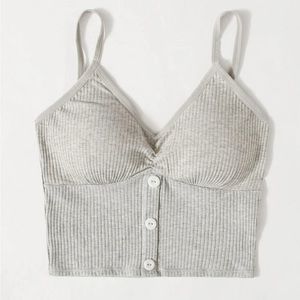Ribbed Button Bralette